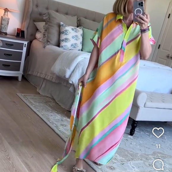 FRNCH Galiena Multicolor Stripe Midi Dress NEW Size XS - Picture 11 of 13